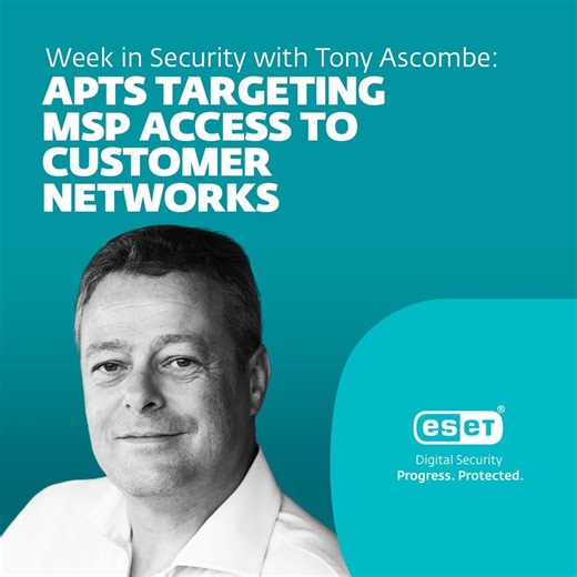 Managed service providers that don't consider themselves targets for state-aligned threat actors may need to think again. While many people may associate advanced persistent threat groups with cyberespionage targeting only state agencies and large corporations, the fact is that some of these groups have increasingly been setting their sights on managed service providers with an eye towards ultimately targeting their customers. #WeekinSecurity #WeliveSecurity #ESET #MSP #APT | ESET