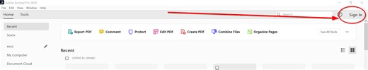 Acrobat Pro desktop version sign in problem