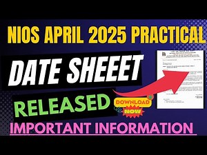 nios practical exam date sheet 2025| nios april exam 2025 | nios practical exam information 2025