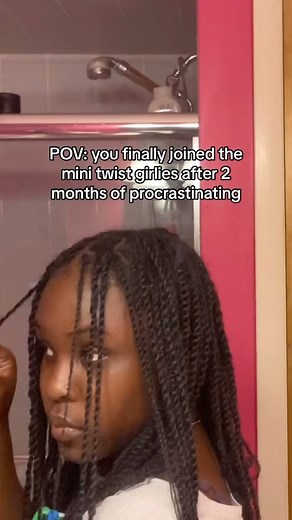 Tiny🤍 on Instagram: "I finally joined the mini twist girlies and Lord knows he’s the reason because I literally had no strength to do these. When i finally did start, it took two days because my hair was so dry #minitwists #naturalhaircommunity #naturalhairstyles #respectmyhair"