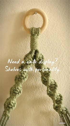 Leaf Macrame Floating Wall Shelf