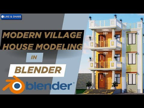Modern Village House Modeling In Blender