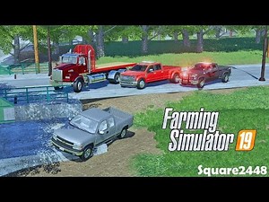 Chevy Truck Crashed Off Road | Grain Truck Broken Down | Heavy Rescue | Farming Simulator 19