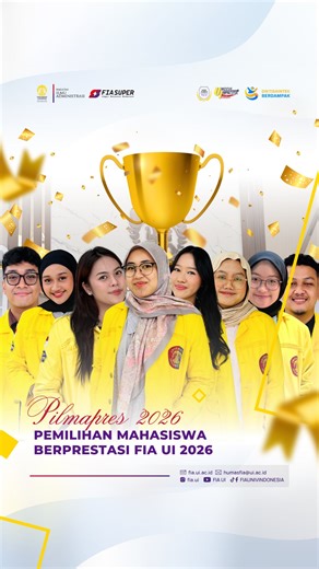 Fakultas Ilmu Administrasi UI on Instagram: "[Pilmapres FIA UI 2026] Pemilihan Mahasiswa Berprestasi FIA UI 2026 ➤ Ilmu Administrasi Niaga ㆍ Naufal - Niaga 2023 ㆍ Atara - Niaga 2023 ㆍ Leida - Niaga 2023 ㆍ Tiara - Niaga 2023 ➤ Ilmu Administrasi Fiskal ㆍ Leivasya - Fiskal 2022 ㆍ Indira - Fiskal 2023 ㆍ Caezar - Fiskal 2023 ➤ Ilmu Administrasi Negara ㆍ Regita - Negara 2023 #fiaui #universitasindonesia"