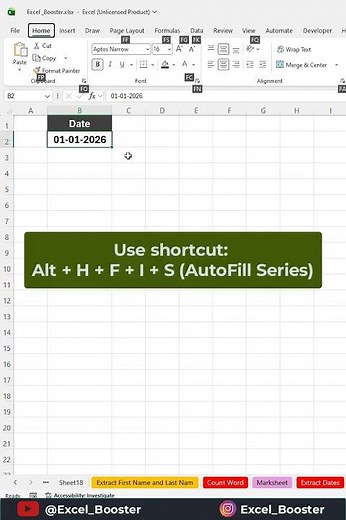 Automatically Fill Dates in Microsoft Excel in seconds! 📅⚡ #excel #shorts #exceltips #exceltricks