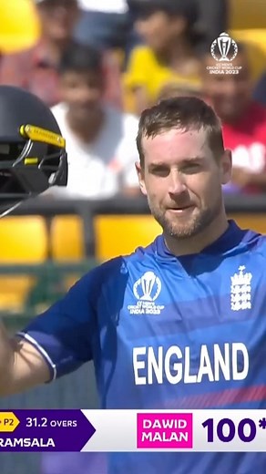 A first @cricketworldcup century for Dawid Malan 👏 #Cricket #CricketReels #CWC23 | ICC - International Cricket Council
