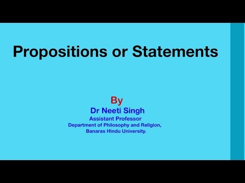 Propositions/Statements/Sentences : Classical Logic