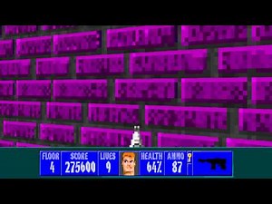 Wolfenstein 3D Spear of Destiny ECWolf - Level 04 - All Secrets - 1080p 60fps