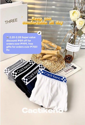 💥 4-pack super value! 🔥 Limited time offer, only 179 pesos! Soft and breathable, comfortable and enjoyable! Cacti Keno men's boxer briefs, high-quality cotton material, elastic and close-fitting, moisture wicking, long-term wear without being stuffy! ✨ Available in sizes M-XXL, classic cut for a better fit! Grab now📌🔥 #cactikeno #comfortable #fashiontiktok #ootdfashion #foryoupage❤️❤️ #underpants #tiktokviral #underwear #fypシ #highquality #breathable #gift #mengifts#affordable