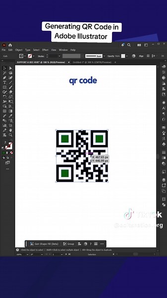 Replying to @byakidavid Here is How to generate a QR Code using Adobe illustrator 😇 by Script method #adobeillustrator #qrcode #adobeillustratortutorial #editsnation