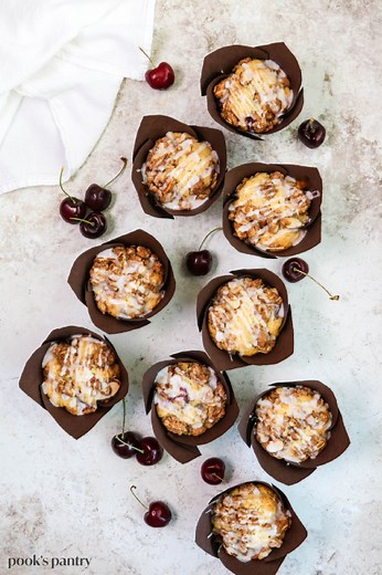 Cherry muffin recipe with streusel