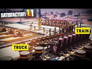 Trains, Trucks & Optimising Layouts in SATISFACTORY 1.1!