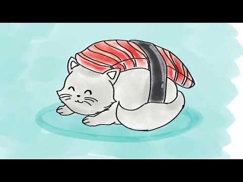 How to draw a sushi cat (easy)