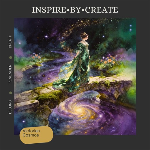 Victorian Cosmos Printable Wall Art – Celestial Victorian Woman, Romantic Vintage Landscape, Digital Download, Dreamy Antique Style Art - Etsy