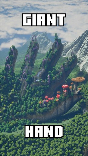 Minecraft: Enchanted Forest on a GIANT HAND Timelapse Tutorial #minecraft #shorts #minecraftshorts