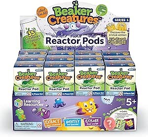 Learning Resources Beaker Creatures Reactor Pod, 24 Pack Pods, Homschool, Science Alien Collectibles, STEM, Assorted Colors, Ages 5+