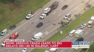 Crash on I-40 causes massive backups during rush hour in Raleigh