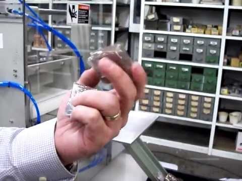 Brownie wrapping with semi-automatic, table-top machine