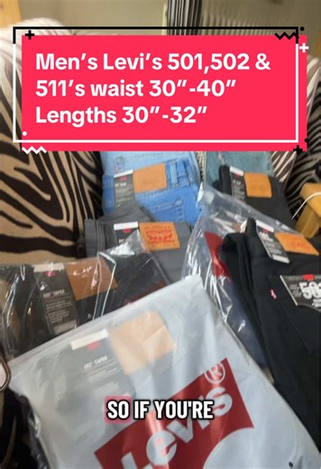Men’s Levi’s 501, 502 & 511 Jeans - Waist 30-40