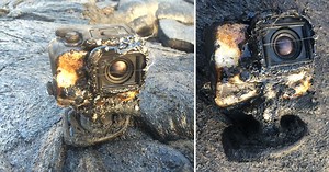 This GoPro Got Covered by Lava, Burst Into Flames... and Survived