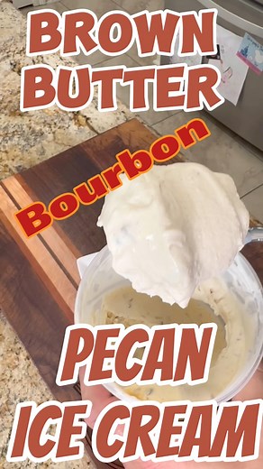 Brown Butter Bourbon Pecan Ice Cream #icecream #dessert #recipe | Boudreaux’s Backyard