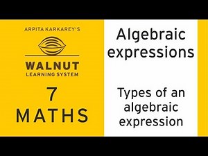 7 Math - Algebraic expressions - Types of an algebraic expression