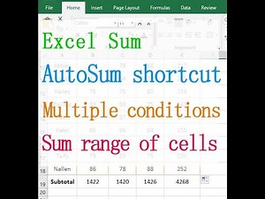 How to sum in Excel (shortcut, a row, multiple rows, columns and conditions, range of cells)