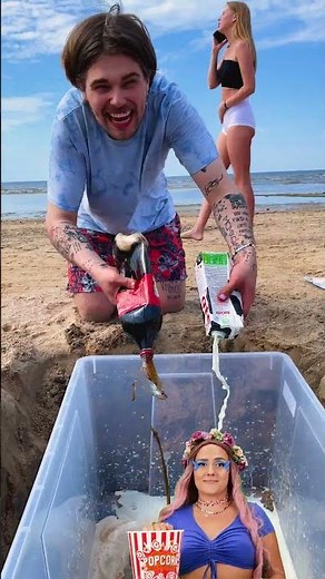 Epic Beach Prank Challenge! 🌊😂 #shorts