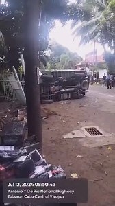 A wing van fell on its side after avoiding a dog along the national highway in Barangay Putat, Tuburan, northwest Cebu. The incident took place Friday, July 13, 2024, at around 6 a.m. Jomar Omandac, 27, driver of Isuzu wing van carrying parcels from Flash Express, was unhurt during the incident. | via DVG (Contributed video) | SunStar Cebu