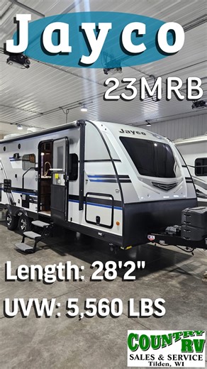 Country RV LLC on Instagram: "VERY CLEAN! This unit looks nearly new, and you’ll be hard-pressed to find one this clean anywhere. It just rolled out of our detail and prep bay—fully detailed inside and out from top to bottom. Fully resealed as well, which is a priceless advantage. This unit won’t last long! The 2018 Jayco White Hawk 23MRB offers a timeless floorplan with a smart, modern twist. Step inside and you’ll immediately notice the open, spacious feel!"