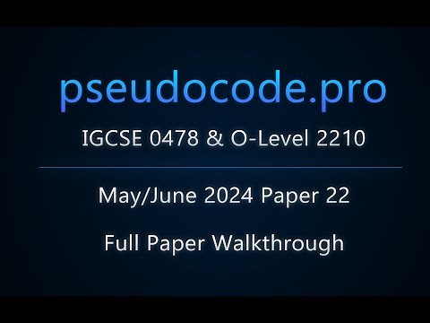[Solved Past Paper] May/June 2024 Paper 22 IGCSE 0478 | O-Level 2210