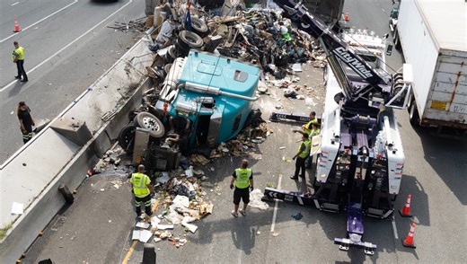 Tractor-trailer overturns on Route 17 in Mahwah (again), watch for 'major delays'