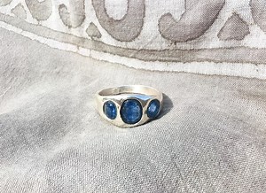 Natural Kyanite Ring, Handmade Ring, 925 Sterling Silver, Band Ring, Genuine Kyanite, Faceted Kyanite Band - Etsy