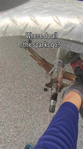 Where do all the sparks go? That’s an easy one 👀 #welder #bluecollar #mechanic #fabricator
