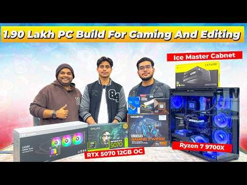 1.90 Lakh PC Build For Gaming And Editing | Ryzen 7 9700X | RTX 5070 12GB OC | Ice Master Cabnet