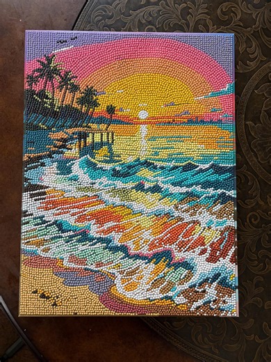 Diamond Art "sunset Beach" Painting - Etsy