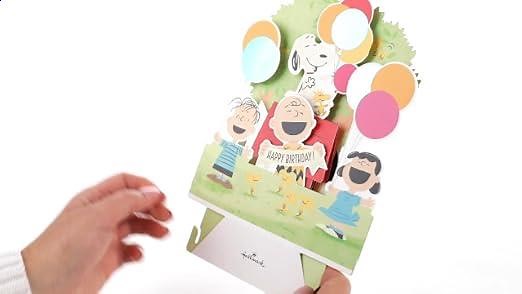 Hallmark Paper Wonder Peanuts Pop Up Birthday Card (Snoopy, Charlie Brown, Day Filled with Fun)