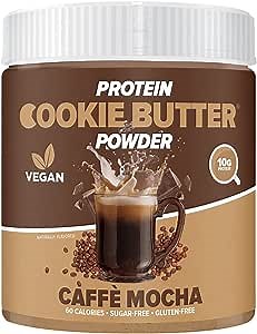 Flexible Dieting Lifestyle Vegan Protein Cookie Butter Powder - Caffe Mocha | Dairy-Free, Keto-Friendly, Low Carb, Sugar-Free, Gluten-Free | Easy to Mix, Bake and Spread | 7.9oz