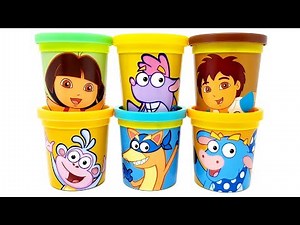 Dora the Explorer Play-Doh Can Heads & Surprise Toys (Set of 6)