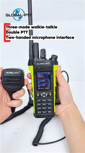 Dual PTT and two-handed microphone interface.#walkietalkie #globalptt #radio #APN