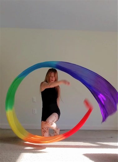Ribbon dance floor work. Modern throw streamer practice. #ribbondance #flowarts