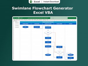 Automatisierter Swimlane Flussdiagramm Ersteller | Excel Vorlage | Swimlane Diagramm - Etsy.de