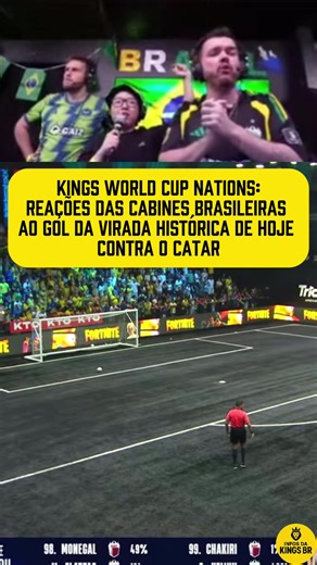 🤯 | REAÇÕES DAS CABINES BRASILEIRAS AO GOL DA VIRADA HISTÓRICA DE HOJE CONTRA O CATAR! Explosão, emoção e muita comemoração nas cabines do Brasil no momento do gol que garantiu uma virada histórica na competição! 🎥 | Live dos streamers e @CazéTV 🤝 | @Pedrão Tricolor 🇾🇪 #KingsWorldCupNations #KingsLeague #SeleçãoBrasileira #Brasil #Catar