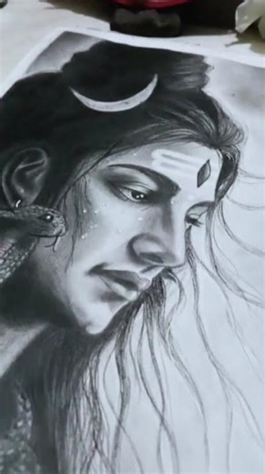 Lord Shiva Pencil Sketch Drawing Step by Step | Mahadev Drawing for Beginners #shorts #shiva