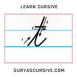 Cursive Letter t in Lowercase - SuryasCursive.com