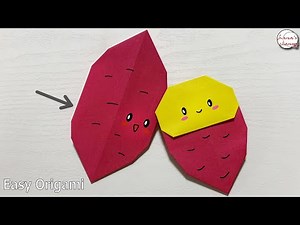 【簡単折り紙】1枚で折れる！可愛いサツマイモ🍠の作り方 Easy Sweet Potato Origami | 摺紙 番薯 | 종이접기 고구마 | 食欲の秋#折り紙#サツマイモ#さつまいも#芋#秋