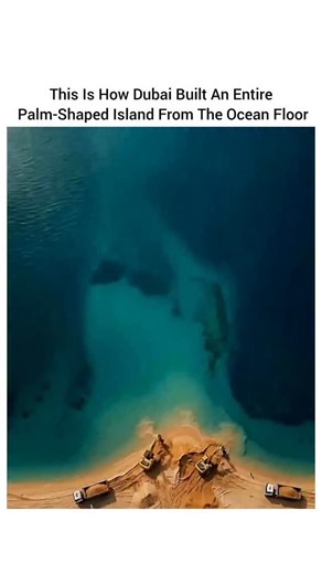 what if on Instagram: "What looks like a surreal aerial illusion is actually one of the most complex engineering projects ever executed. 🌊🧠 The Palm Jumeirah was constructed by dredging over 3 billion cubic feet of sand from the Persian Gulf and placing it with centimeter-level GPS precision to form a perfectly symmetrical palm visible from space. Instead of concrete foundations, engineers relied on natural sand compaction, vibration techniques, and interlocking rock breakwaters to stabilize t