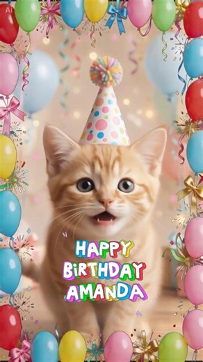 A Cute Cat 🐈 Singing Happy Birthday Song To Amanda 🎂