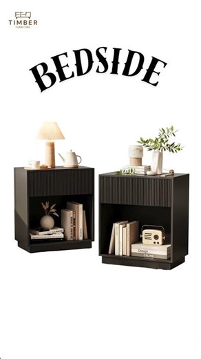 Modern Fluted Nightstand Set of 2 | Stylish Bedside Table Design Bangladesh | #furniturebd