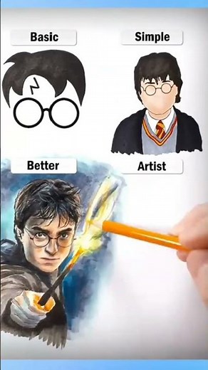 How to Draw Harry Potter from basic to Artistic Drawing